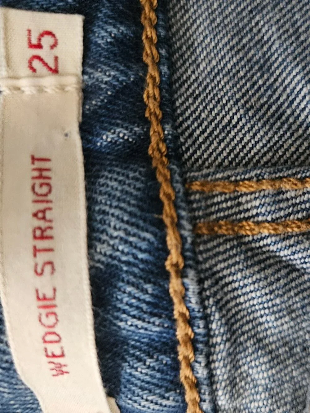 Levi's Premium High Waisted Wedgie Fit Straight Jeans Blue Sz 25 Button Fly